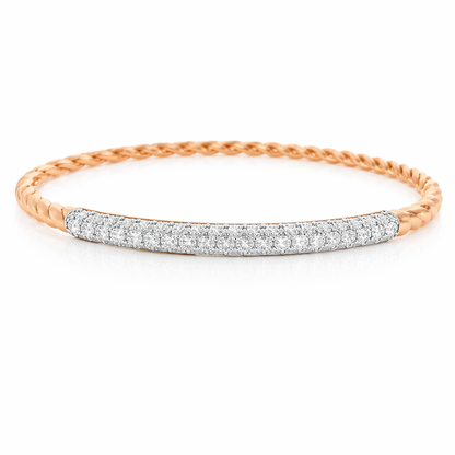 1.02CT Diamond Bangle 18k Rose Gold