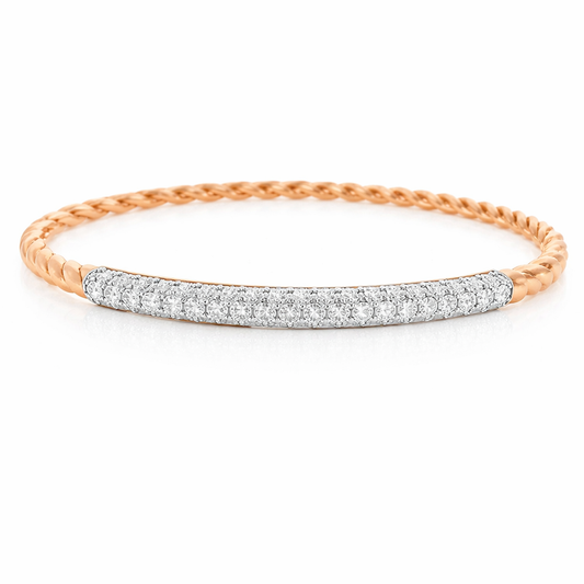 1.02CT Diamond Bangle 18k Rose Gold