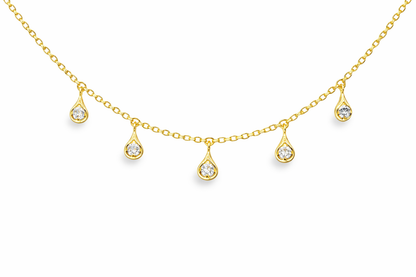 0.39CT Diamond Pendant 14k Yellow Gold