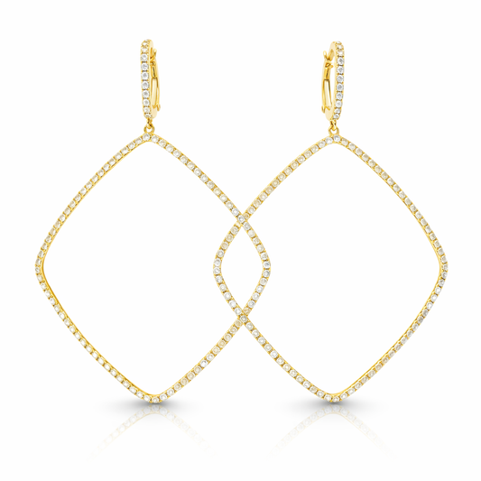 1.55CT Diamond Earring 18k Yellow Gold