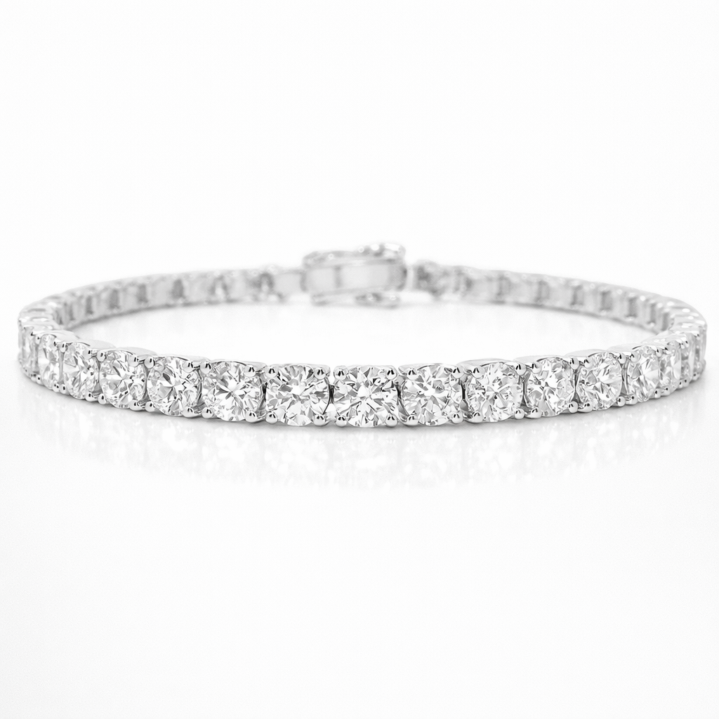 12.22CT Lab Diamond Bracelet 14k White Gold