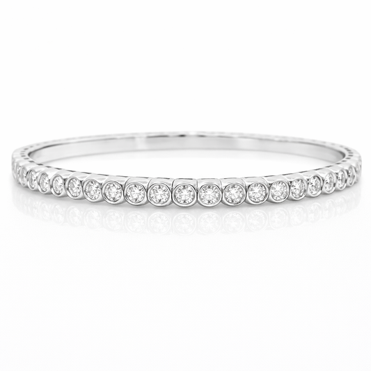 3.54CT Diamond Bangle 18k White Gold