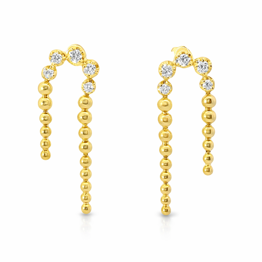 0.34CT Diamond 14k Yellow Gold Earring