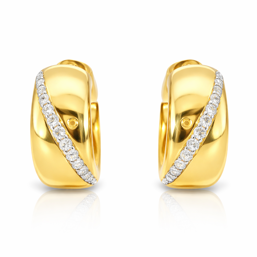 0.49CT Diamond  14k Yellow Gold Earring