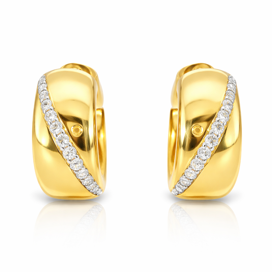0.49CT Diamond  14k Yellow Gold Earring