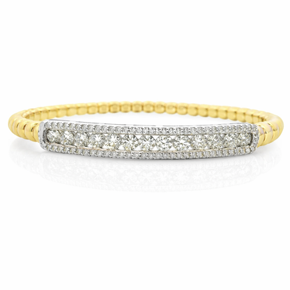 1.85CT Diamond Stretch Bangle 14k Yellow Gold