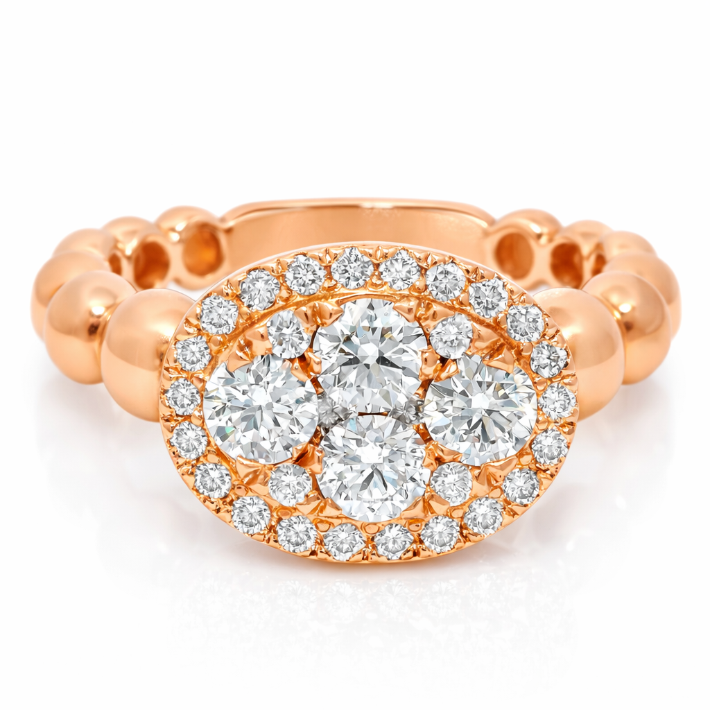 0.58CT Diamond Ring 18K Rose Gold