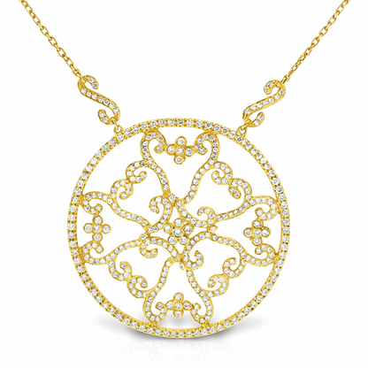 3.55CT Diamond Pendant 14k Yellow Gold
