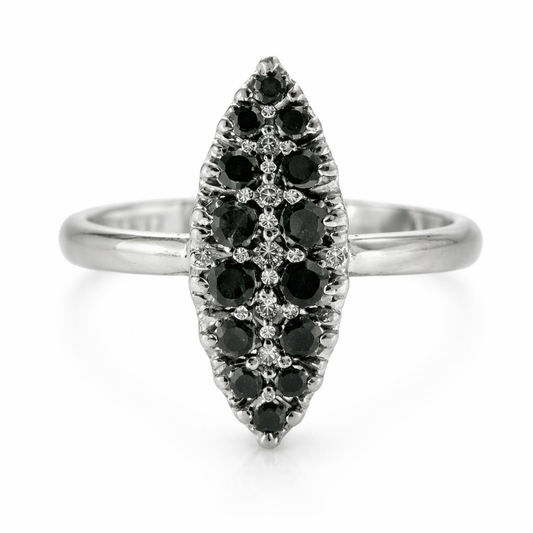 0.53CT Black Diamond Ring 14K White Gold