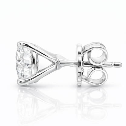 4.18CT Lab Diamond Martini Certified Stud 14k White Gold Earring