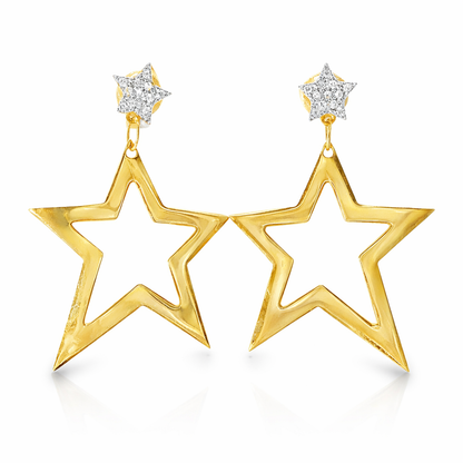 0.07CT  Diamond  14k Yellow Gold Earring