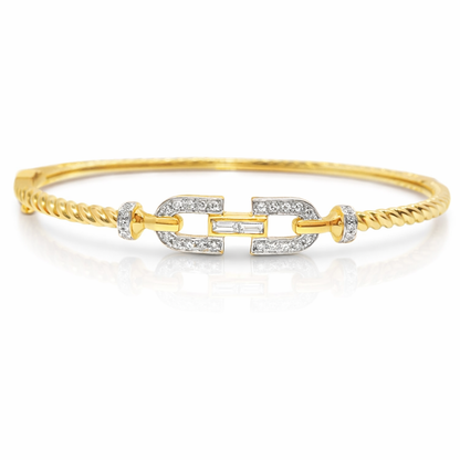 0.26Ct diamond Bangle 14k Yellow Gold