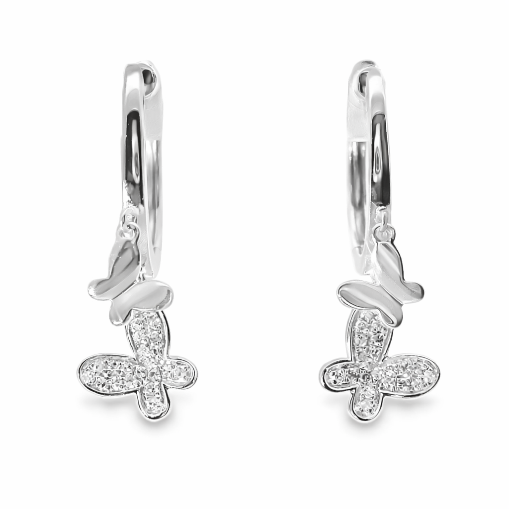 0.14CT Diamond 14k White Gold Earring