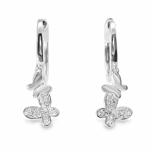 0.14CT Diamond 14k White Gold Earring