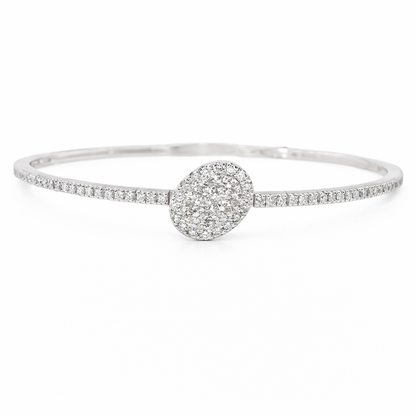 0.92CT Diamond Bangle 18k White Gold