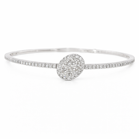 0.92CT Diamond Bangle 18k White Gold