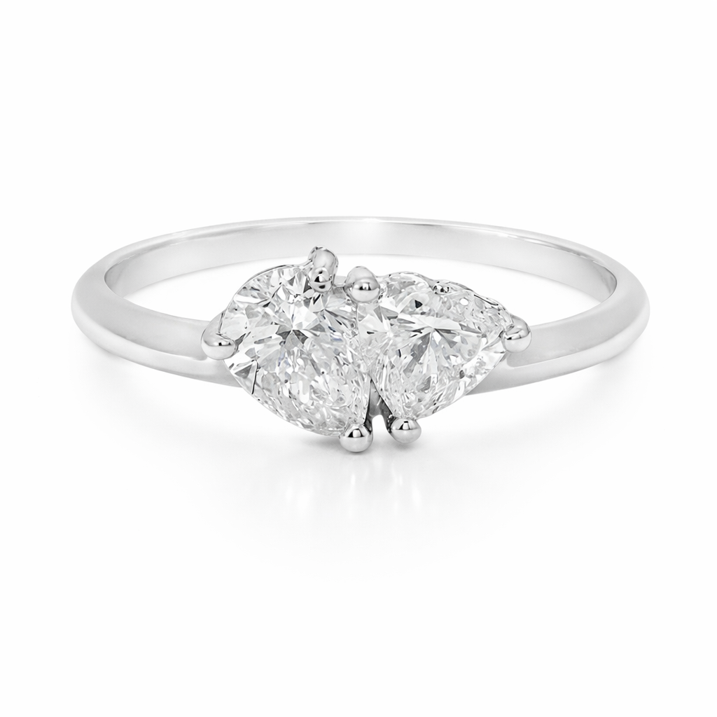 0.76CT Diamond Ring 18K White Gold