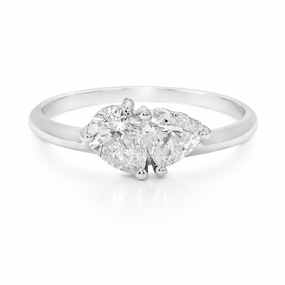 0.76CT Diamond Ring 18K White Gold