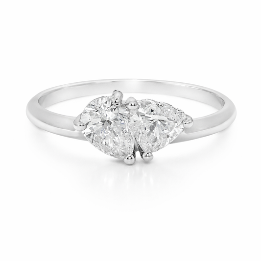 0.76CT Diamond Ring 18K White Gold
