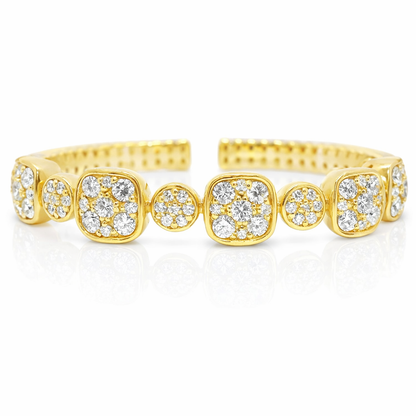 3.06CT Diamond Bangle 14k Yellow Gold
