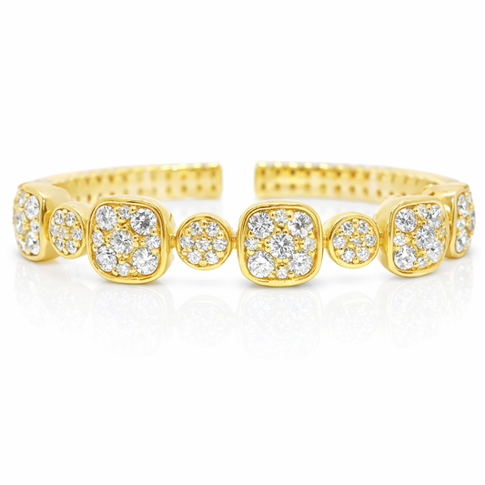 3.06CT Diamond Bangle 14k Yellow Gold