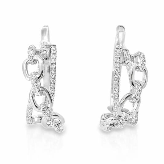 0.38CT Diamond 14K White Gold Earring
