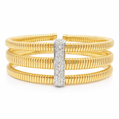 0.44CT Diamond Bangle 14k Yellow Gold