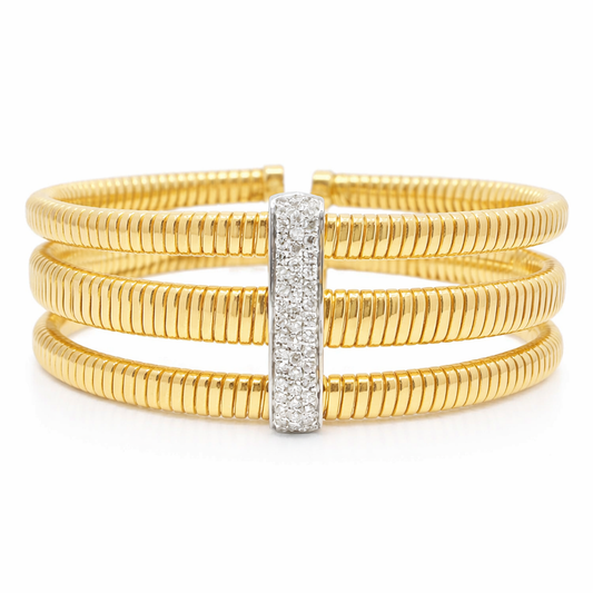 0.44CT Diamond Bangle 14k Yellow Gold