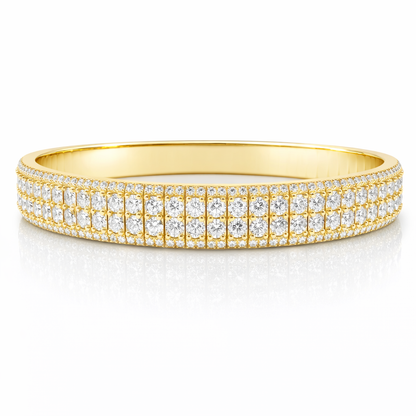 15.68CT Diamond Stretch Bangle 14k Yellow Gold