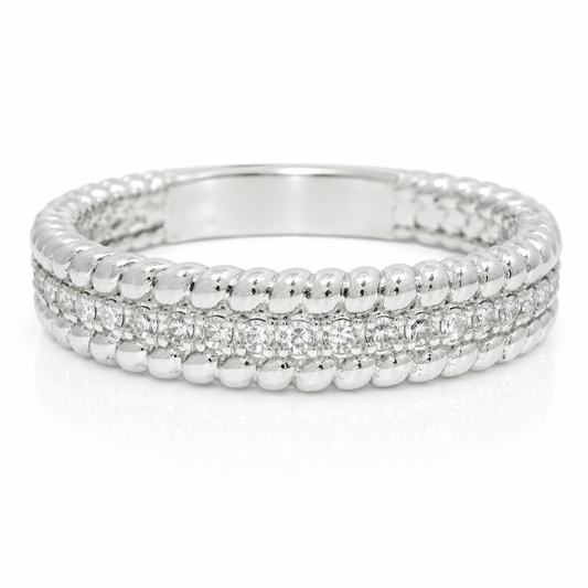 0.22CT Diamond Ring 14K White Gold