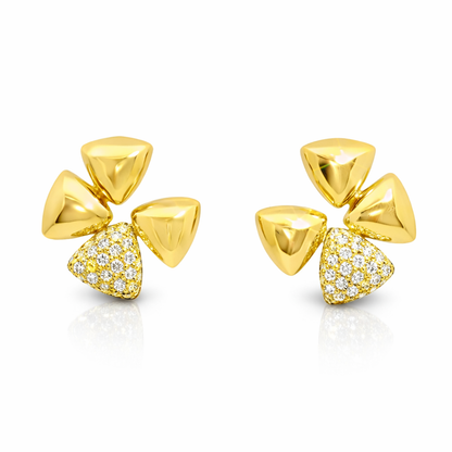 0.98CT Diamond Earrings 14k Yellow Gold