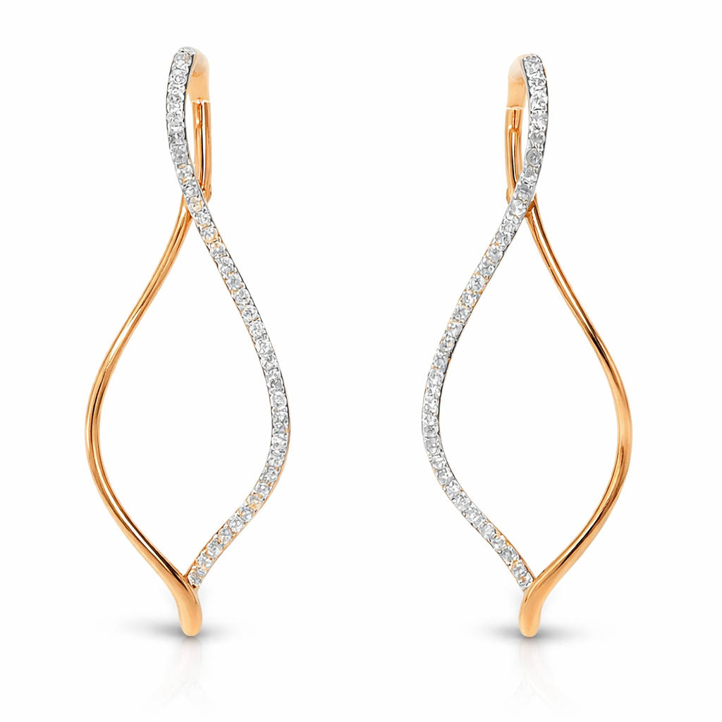 0.58CT Diamond 14k Rose Gold Earring