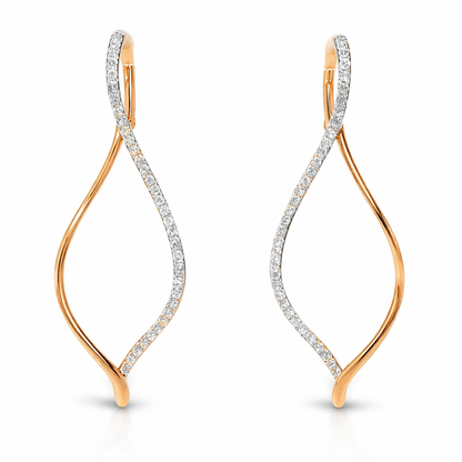 0.58CT Diamond 14k Rose Gold Earring