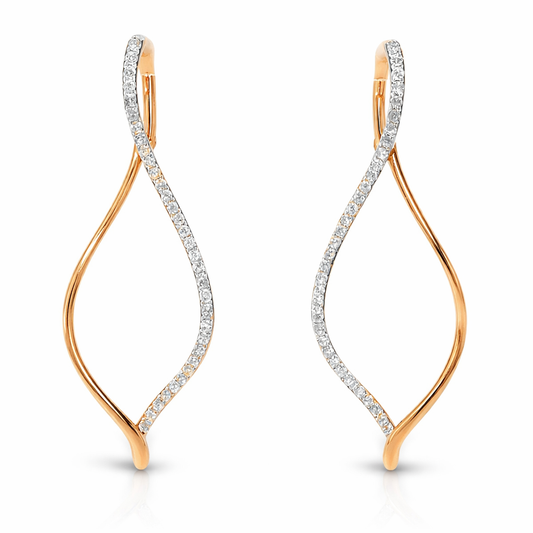 0.58CT Diamond 14k Rose Gold Earring