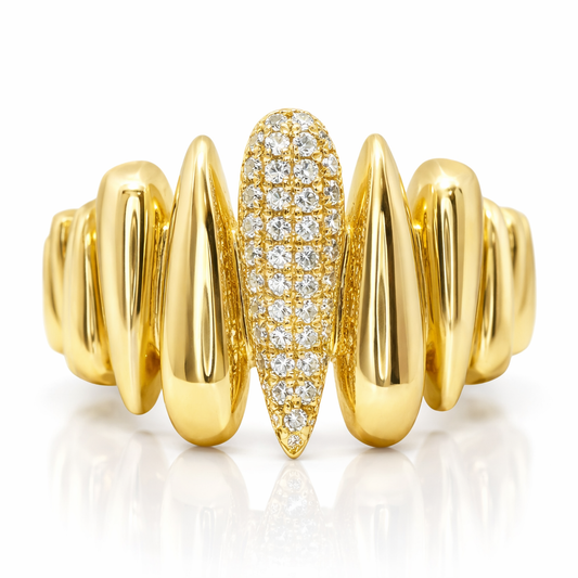 0.12CT Diamond Ring 14k Yellow Gold