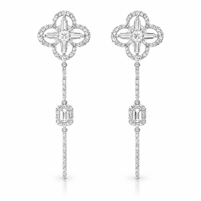 0.96CT Diamond Earring 14k White Gold