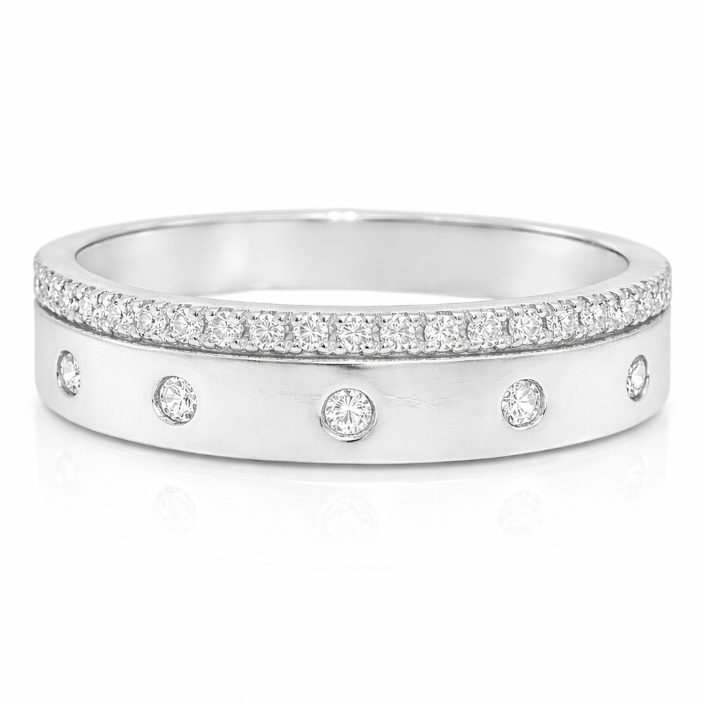 0.14CT Diamond Ring 18k White Gold