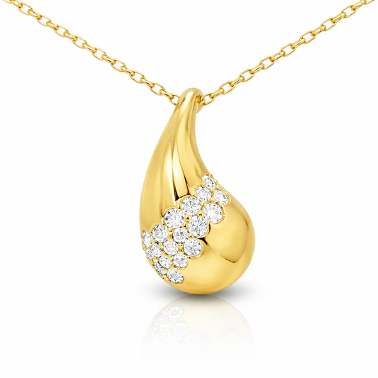 0.35CT Diamond Pendant 14k Yellow Gold