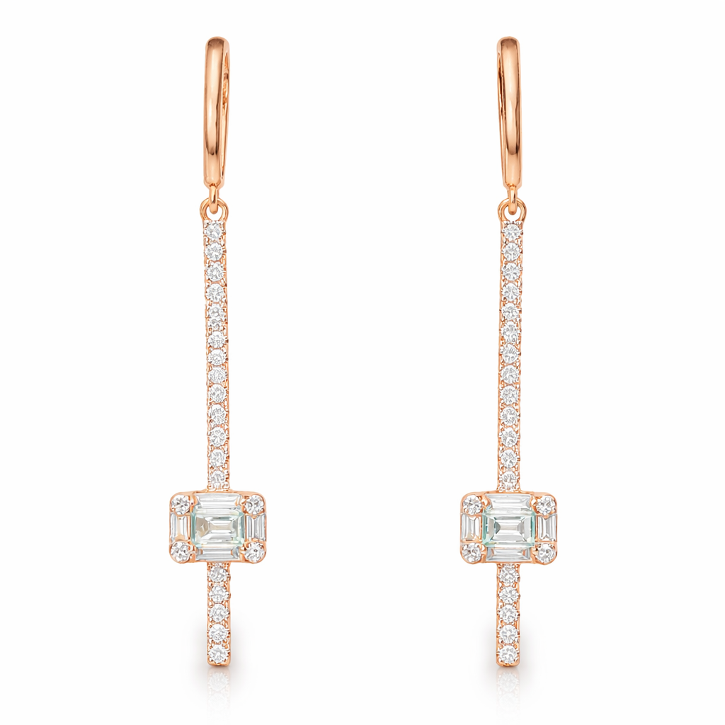 0.40CT Diamond Earring 14k Rose Gold