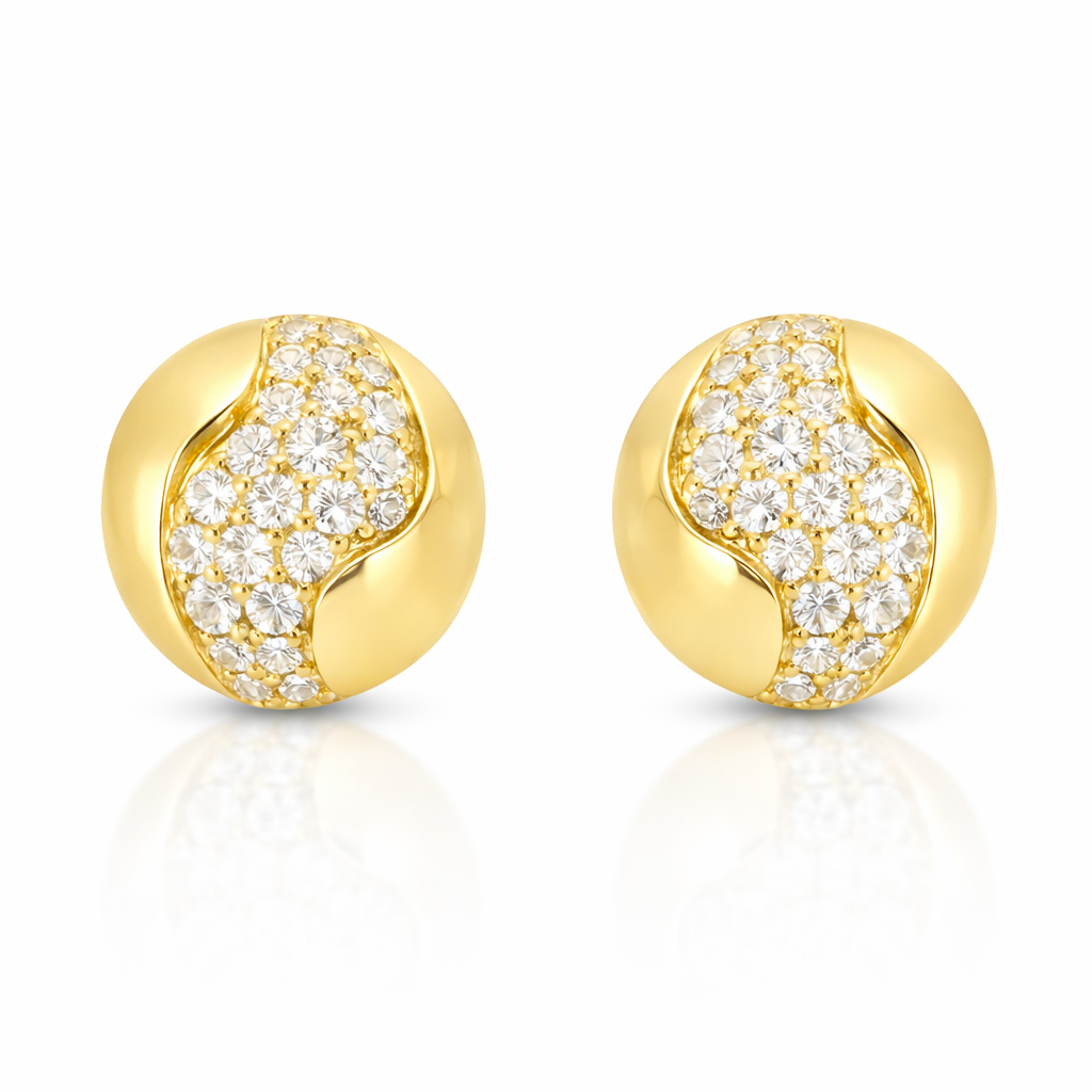0.41CT Diamond  14k Yellow Gold Earring