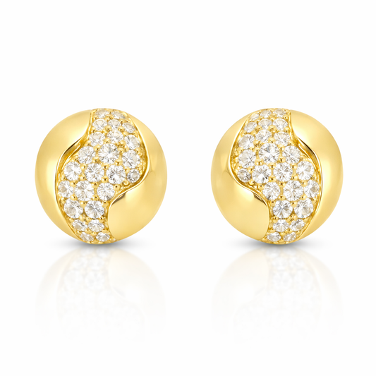 0.41CT Diamond  14k Yellow Gold Earring