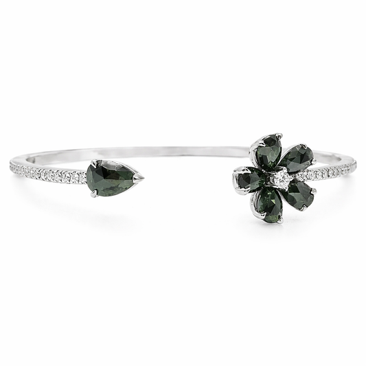 0.37CT Diamond 1.11Ct Black Diamond 18k White Gold