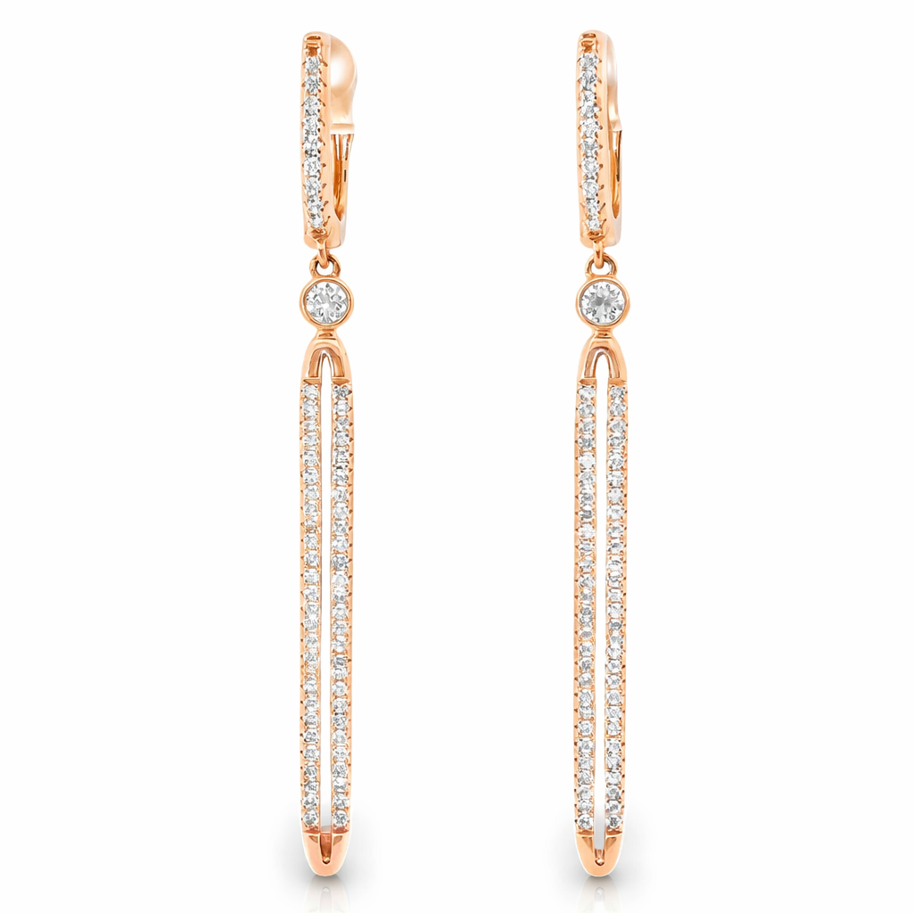 1.03CT Diamond Earring 14k Rose Gold
