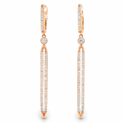 1.03CT Diamond Earring 14k Rose Gold