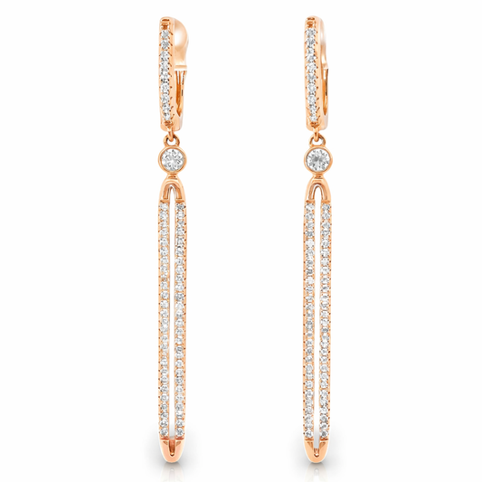 1.03CT Diamond Earring 14k Rose Gold
