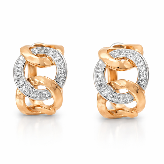 0.97CT Diamond  18k Rose Gold Earring