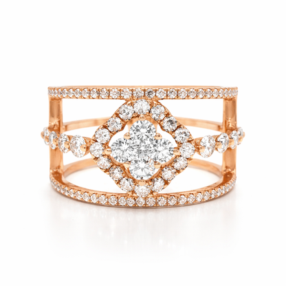 0.98CT Diamond Ring 18k Rose Gold