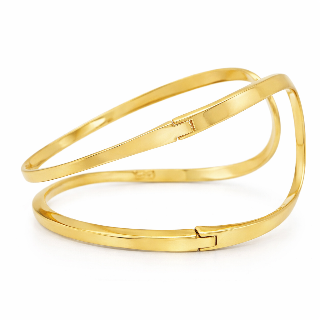 1.34CT Diamond Bangle 14k Yellow Gold