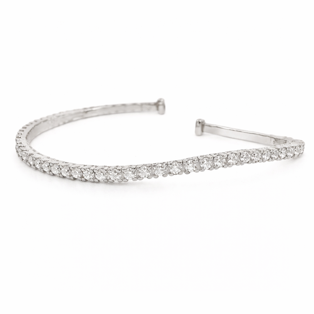 1.80CT Diamond Bangle 14k White Gold