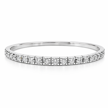 3.21CT Diamond Stretch Bangle 18k White Gold